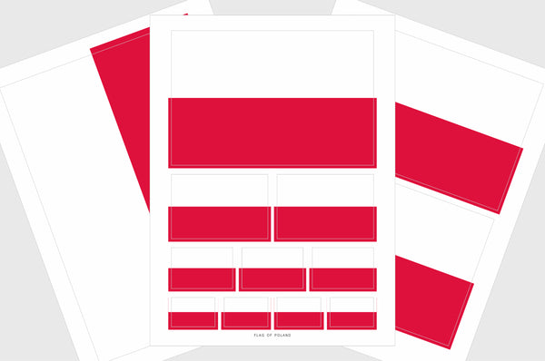 Poland Flag Sticker, Weatherproof Vinyl Polish Flag Stickers