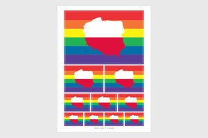 Poland LGBTQ Pride Flag Sticker, Weatherproof Vinyl Pride Flag Stickers