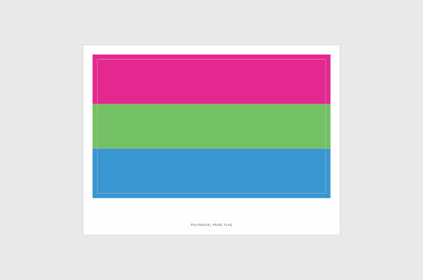 Polysexual Flag Sticker, Weatherproof Vinyl Poly Sexual Sexuality Flag Stickers