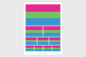 Polysexual Flag Sticker, Weatherproof Vinyl Poly Sexual Sexuality Flag Stickers