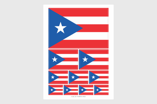 Puerto Rico Flag Sticker, Weatherproof Vinyl Puerto Rico Flag Stickers