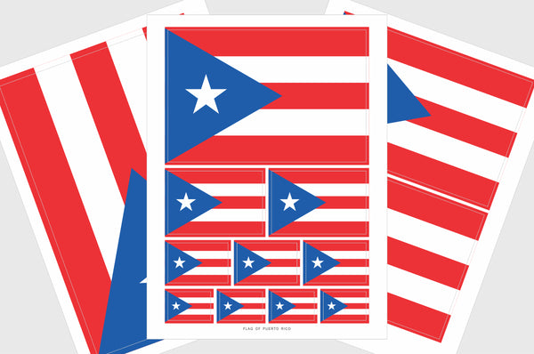 Puerto Rico Flag Sticker, Weatherproof Vinyl Puerto Rico Flag Stickers