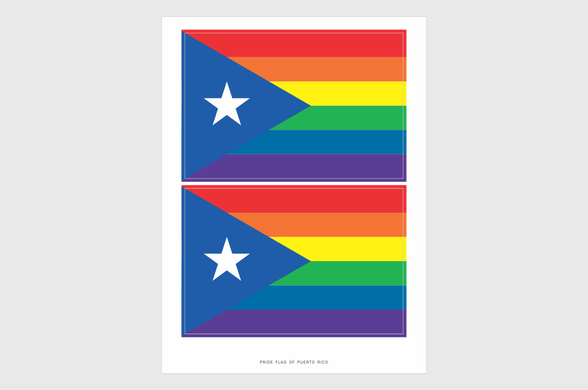 Puerto Rico LGBTQ Pride Flag Stickers