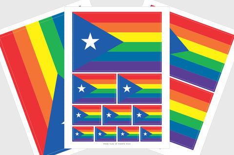 Puerto Rico LGBTQ Pride Flag Stickers