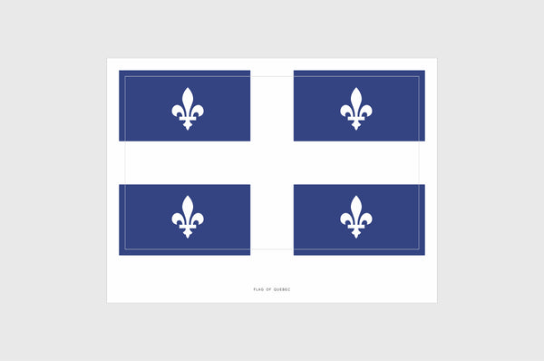 Quebec Flag Sticker, Weatherproof Vinyl Province of Quebec Flag Stickers