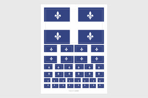 Quebec Flag Sticker, Weatherproof Vinyl Province of Quebec Flag Stickers