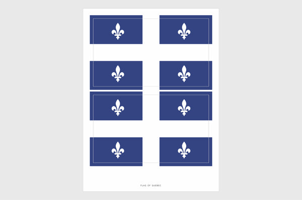 Quebec Flag Sticker, Weatherproof Vinyl Province of Quebec Flag Stickers
