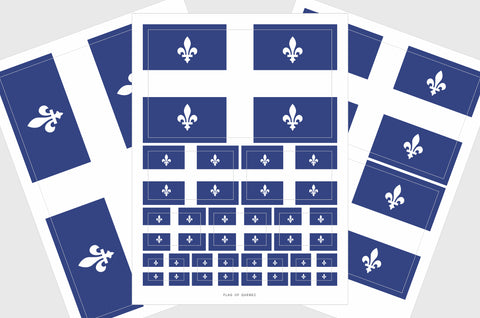 Quebec Flag Sticker, Weatherproof Vinyl Province of Quebec Flag Stickers
