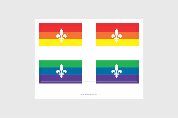 Quebec LGBTQ Pride Flag Sticker, Weatherproof Vinyl Pride Flag Stickers