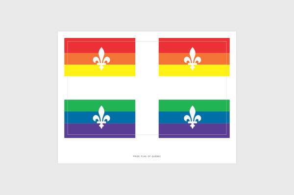 Quebec LGBTQ Pride Flag Sticker, Weatherproof Vinyl Pride Flag Stickers