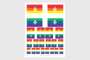 Quebec LGBTQ Pride Flag Sticker, Weatherproof Vinyl Pride Flag Stickers