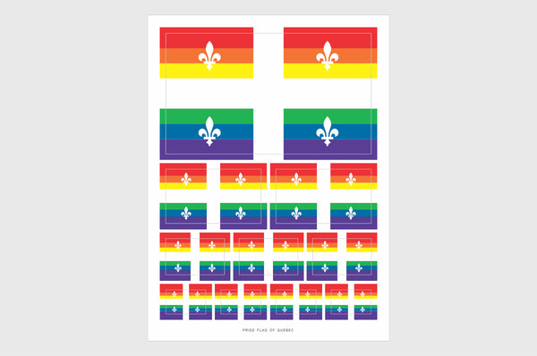 Quebec LGBTQ Pride Flag Stickers