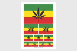 Rastafari Cannabis Flag Stickers