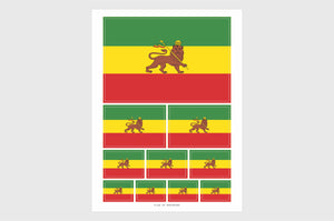 Rastafari Flag Sticker, Weatherproof Vinyl Rastafarian Flag Stickers