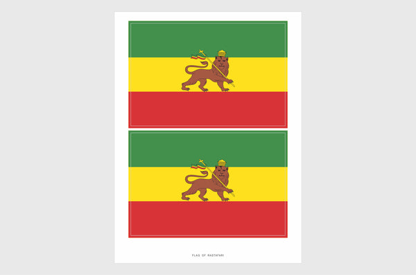 Rastafari Flag Sticker, Weatherproof Vinyl Rastafarian Flag Stickers