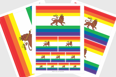 Rastafari LGBTQ Pride Flag Stickers