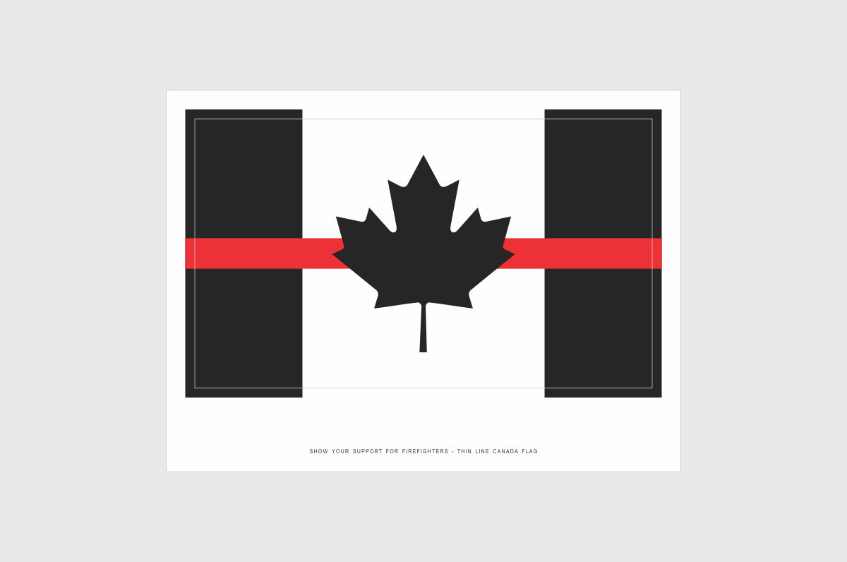 Canada Red Line Flag Sticker, Weatherproof Vinyl Canada Flag Sticker