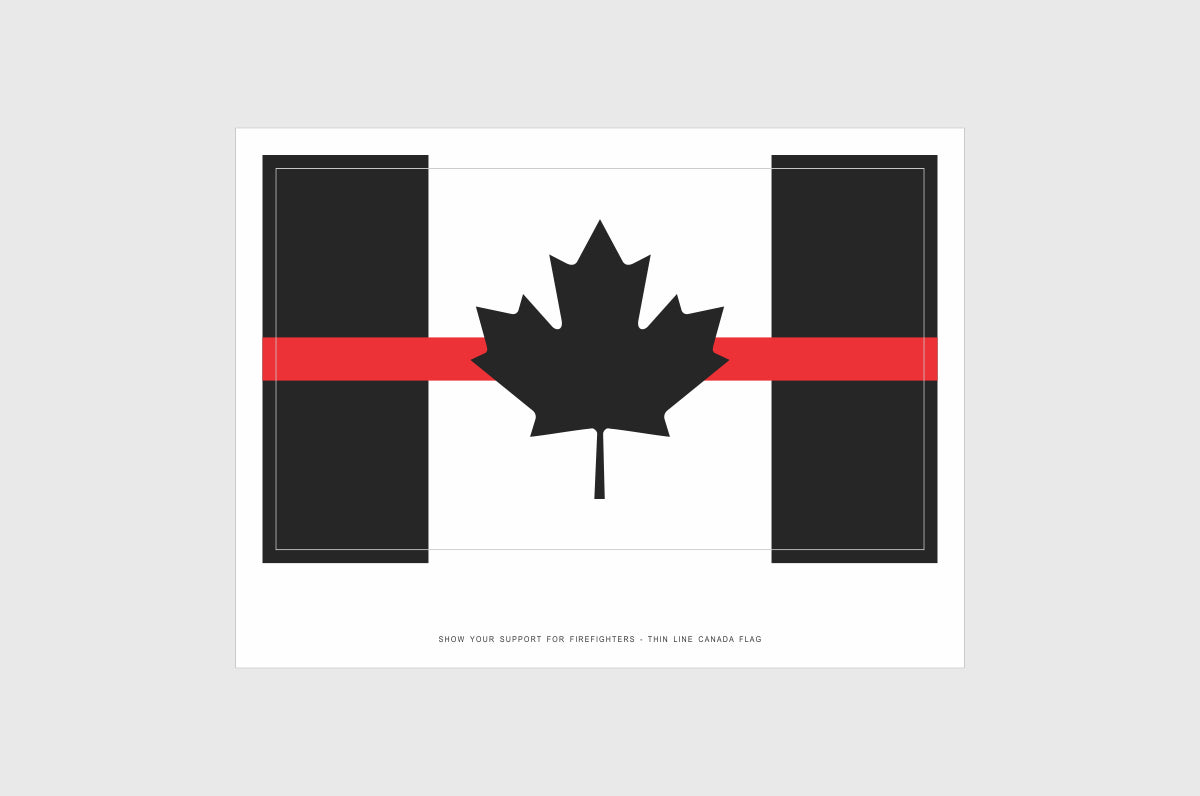 Canada Thin Red Line Flag Firefighter Stickers.
