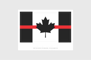 Canada Thin Red Line Flag Firefighter Stickers.