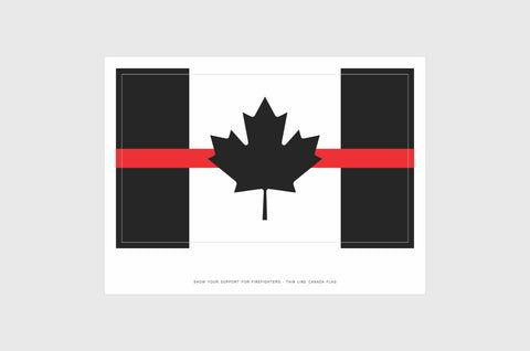 Canada Red Line Flag Sticker, Weatherproof Vinyl Canada Flag Sticker