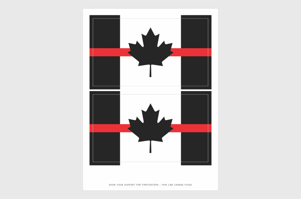 Canada Red Line Flag Sticker, Weatherproof Vinyl Canada Flag Sticker