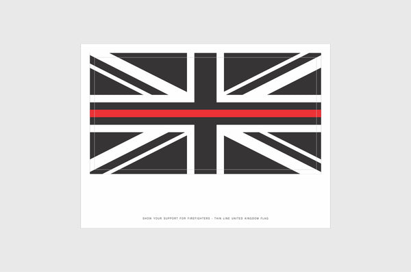 UK Red Line Flag Sticker, Weatherproof Vinyl Flag Stickers