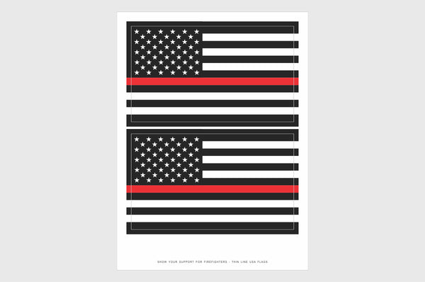 United States, USA Thin Red Line Flag Stickers