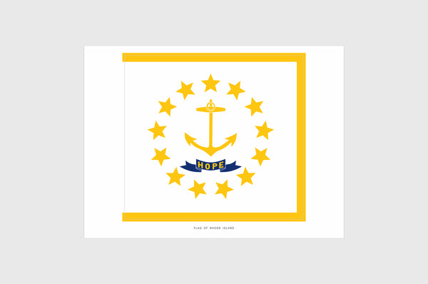 Rhode Island Flag Sticker, Weatherproof Vinyl Rhode Island Flag Stickers
