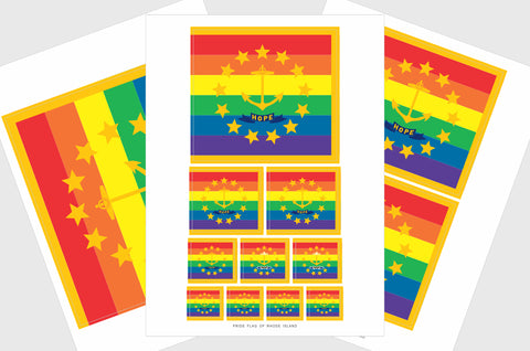 Rhode Island LGBTQ Pride Flag Stickers