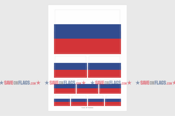 Russia Flag Sticker, Weatherproof Vinyl Russian Flag Stickers