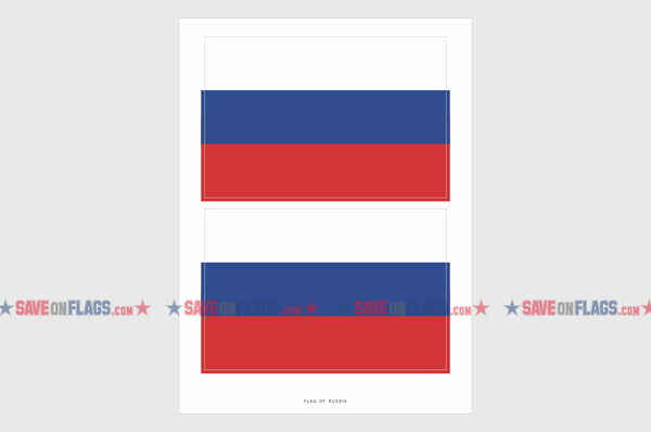 Russia Flag Sticker, Weatherproof Vinyl Russian Flag Stickers
