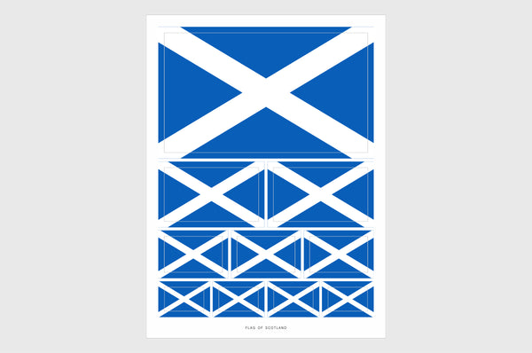 Scotland Flag Sticker, Weatherproof Vinyl Scottish Flag Stickers