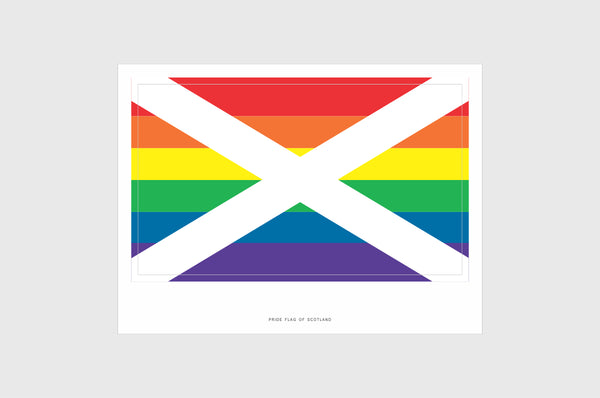 Scotland LGBTQ Pride Flag Sticker, Weatherproof Vinyl Scottish Flag Stickers