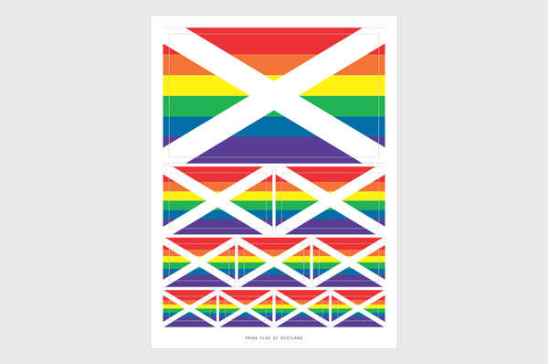 Scotland LGBTQ Pride Flag Sticker, Weatherproof Vinyl Scottish Flag Stickers
