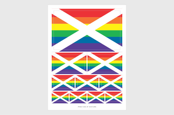 Scotland LGBTQ Pride Flag Sticker, Weatherproof Vinyl Scottish Flag Stickers