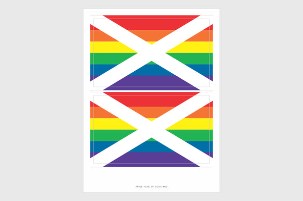 Scotland LGBTQ Pride Flag Sticker, Weatherproof Vinyl Scottish Flag Stickers