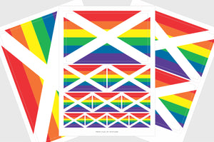 Scotland LGBTQ Pride Flag Sticker, Weatherproof Vinyl Scottish Flag Stickers