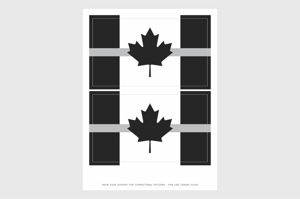 Canada Thin Silver Line, Corrections Services Flag Stickers