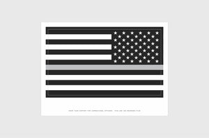 USA Silver Line Opposing and Reverse, Left And Right Side Flag Stickers, Weatherproof USA Flag Stickers