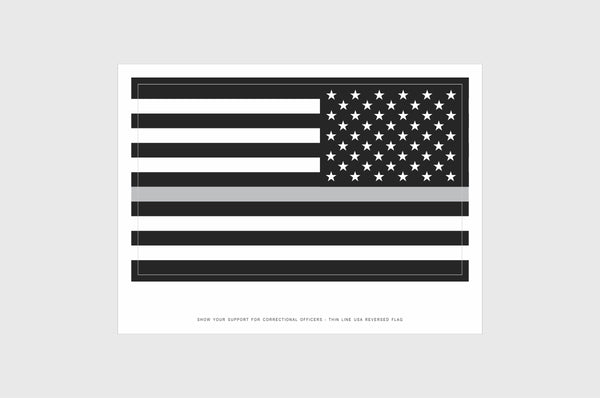 USA Silver Line Opposing and Reverse, Left And Right Side Flag Stickers, Weatherproof USA Flag Stickers
