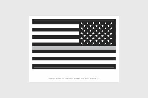 USA Silver Line Opposing and Reverse, Left And Right Side Flag Stickers, Weatherproof USA Flag Stickers