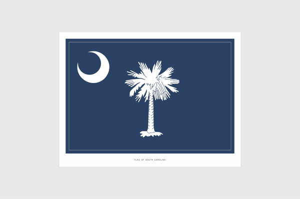South Carolina Flag Sticker, Weatherproof Vinyl South Carolina Flag Stickers