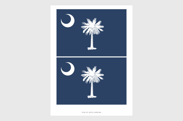 South Carolina Flag Sticker, Weatherproof Vinyl South Carolina Flag Stickers