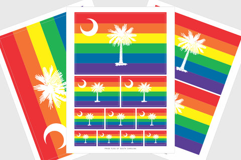 South Carolina LGBTQ Pride Flag Stickers