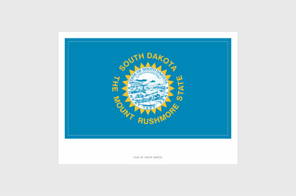 South Dakota Flag Sticker, Weatherproof Vinyl South Dakota Flag Stickers