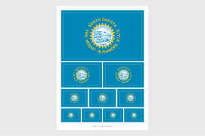 South Dakota Flag Sticker, Weatherproof Vinyl South Dakota Flag Stickers