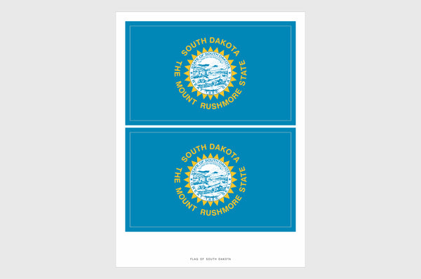 South Dakota Flag Sticker, Weatherproof Vinyl South Dakota Flag Stickers