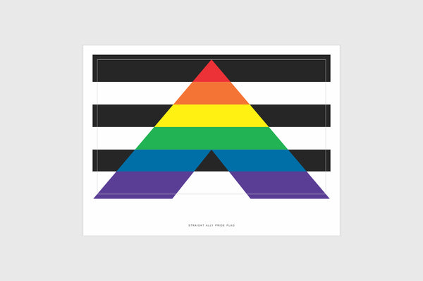 Straight Ally Flag Stickers