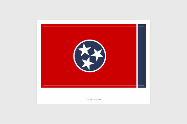 Tennessee Flag Sticker, Weatherproof Vinyl State Flag Stickers