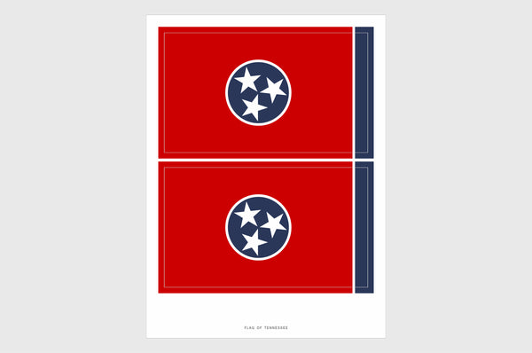 Tennessee Flag Sticker, Weatherproof Vinyl State Flag Stickers